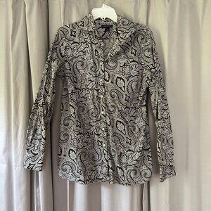 Lands End Paisley Button Up NWOT